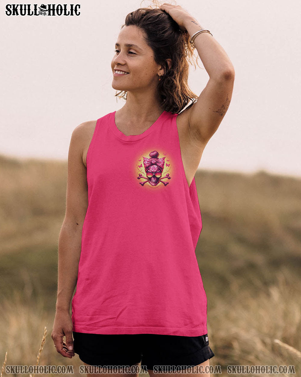 Assuming I Was Like Most Girls was Your Frist Mistake Pink Skull and Bow Graphic AOP Shirts _12_ NeAk2