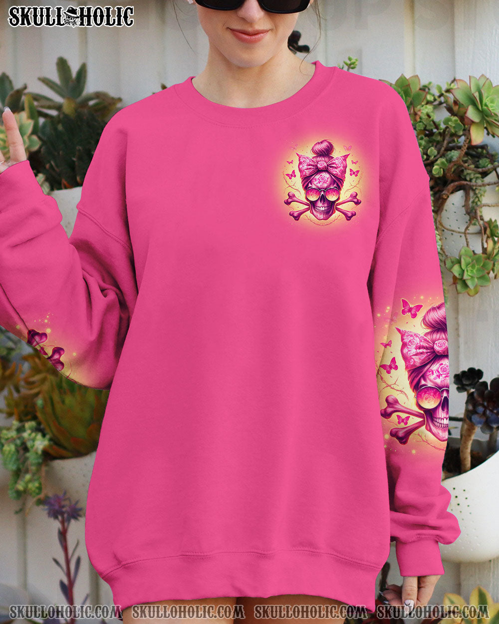 Assuming I Was Like Most Girls was Your Frist Mistake Pink Skull and Bow Graphic AOP Shirts _8_ NbsPG