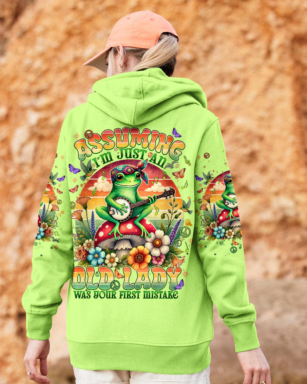 Assuming Im Just an Old Lady Was Your First Mistake Hippie Frog with Guitar AOP Shirts _11_ wbzS3