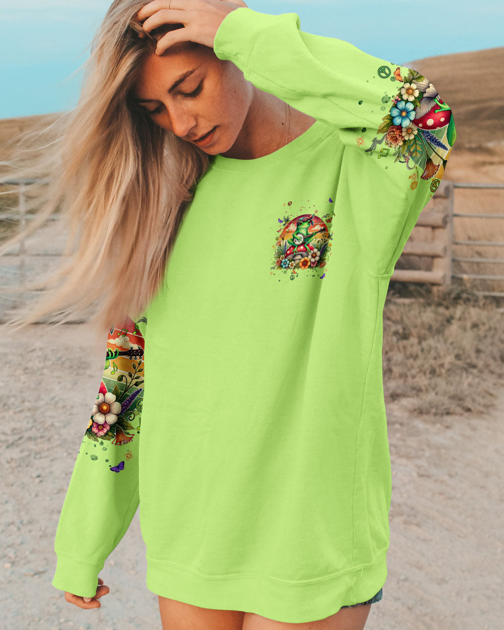 Assuming Im Just an Old Lady Was Your First Mistake Hippie Frog with Guitar AOP Shirts _8_ bA51G