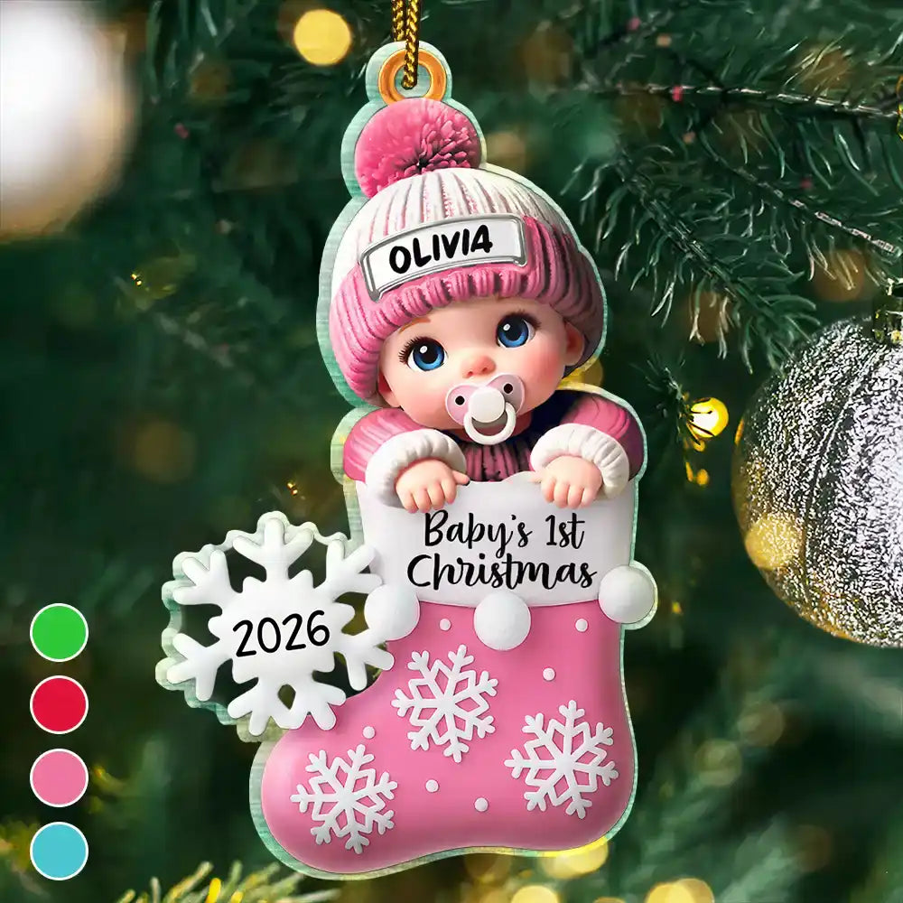 BabyFirstChristmas_ChristmasStocking PersonalizedCustomShapedAcrylicOrnament HT637 CIN3571 MKDEF_8fcaedd7 5db2 4f38 a10b a9db5190fa78
