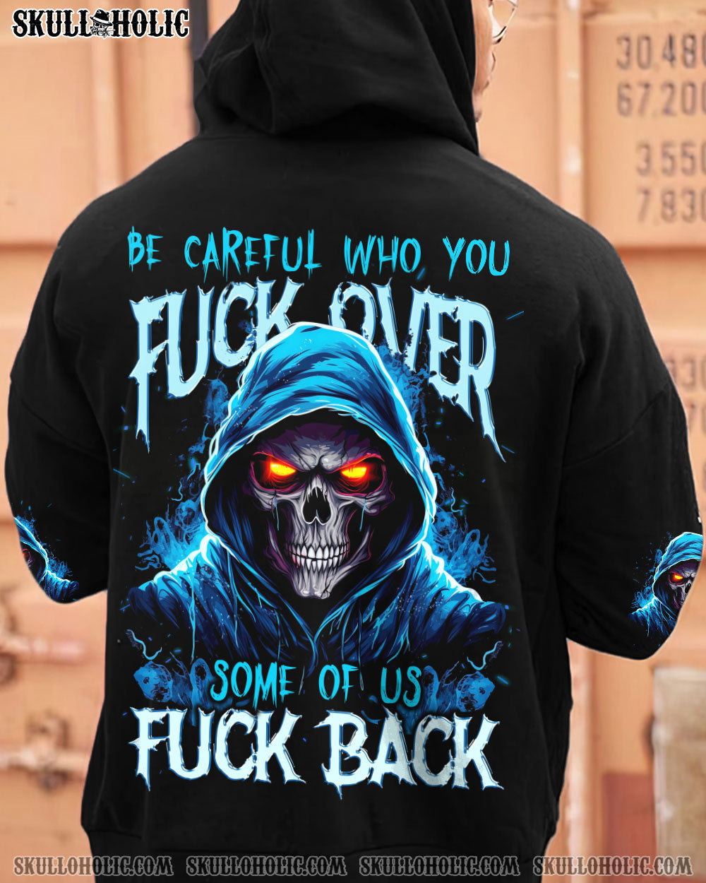 Be Careful Who You F Over Some of Us F Back Grim Reaper Skull Graphic AOP Shirts _11_ agBW2