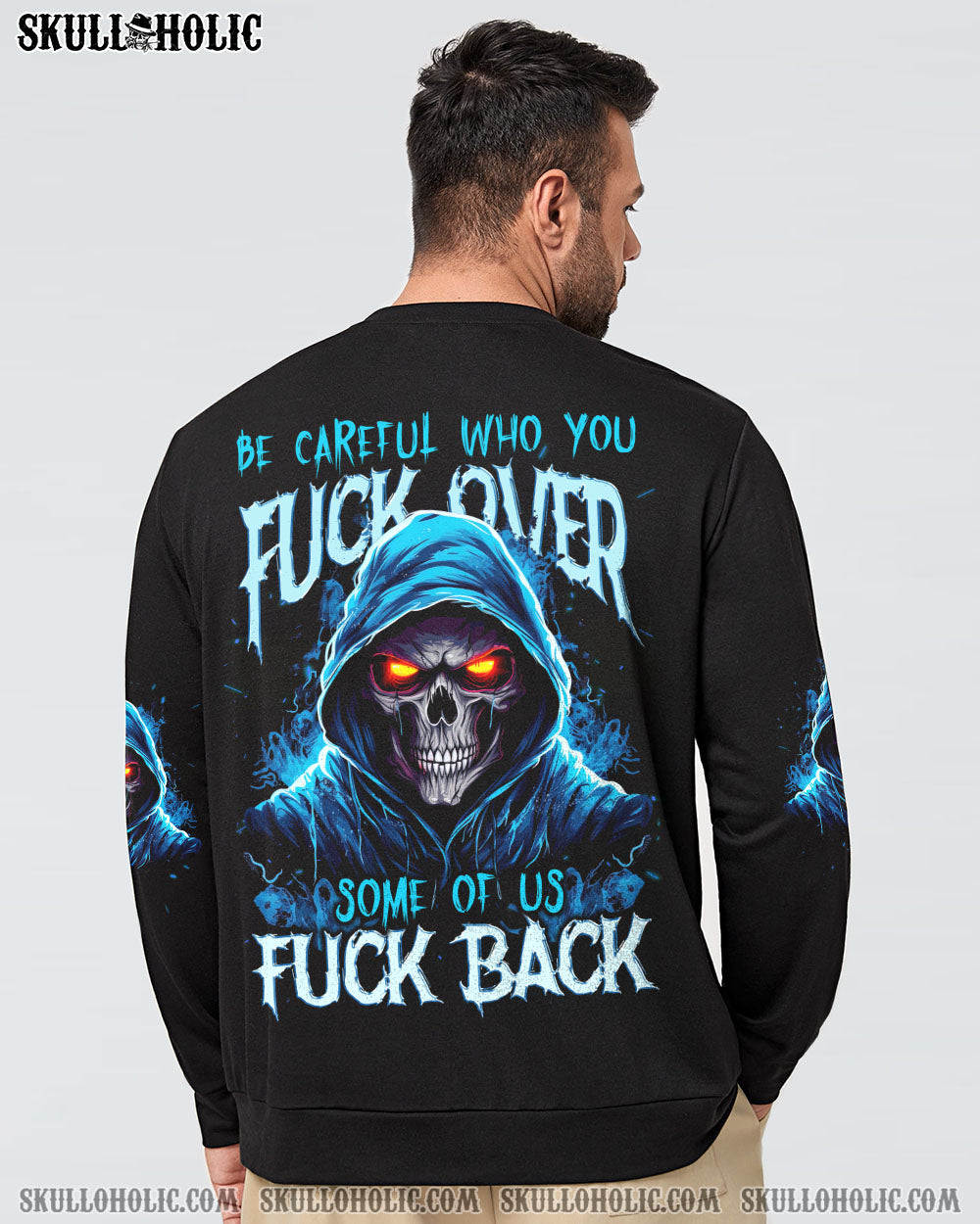 Be Careful Who You F Over Some of Us F Back Grim Reaper Skull Graphic AOP Shirts _13_ QTlgM