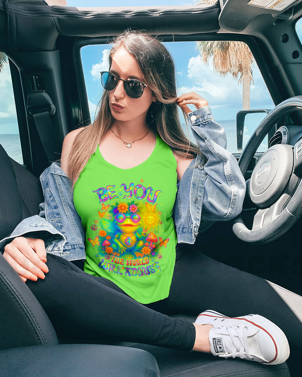 Be You The World Will Adjust Colorful Frog Psychedelic Hippie Graphic AOP Shirts _12_ 7XRXt