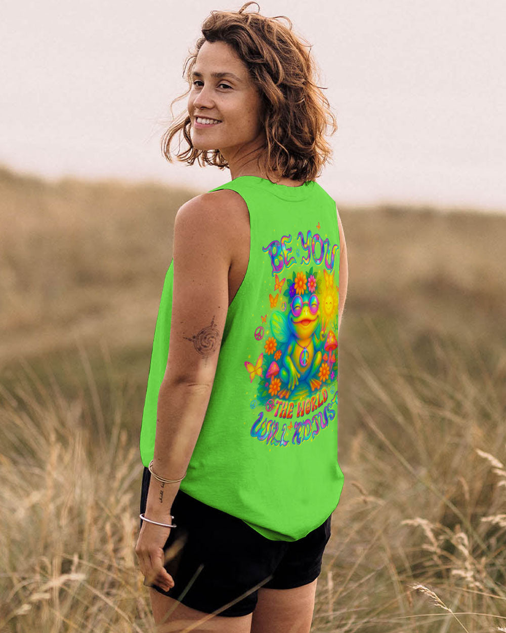 Be You The World Will Adjust Colorful Frog Psychedelic Hippie Graphic AOP Shirts _14_ 9M3Eo