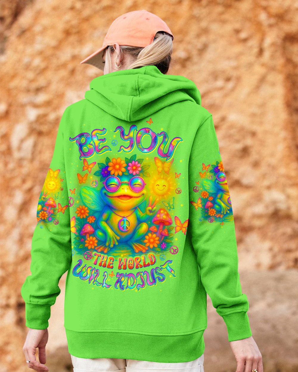 Be You The World Will Adjust Colorful Frog Psychedelic Hippie Graphic AOP Shirts _2_ 5HjPF