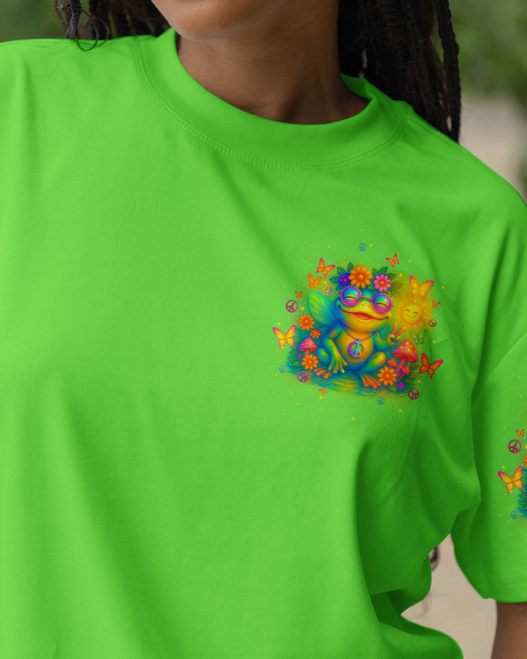 Be You The World Will Adjust Colorful Frog Psychedelic Hippie Graphic AOP Shirts _3_ AxKgK