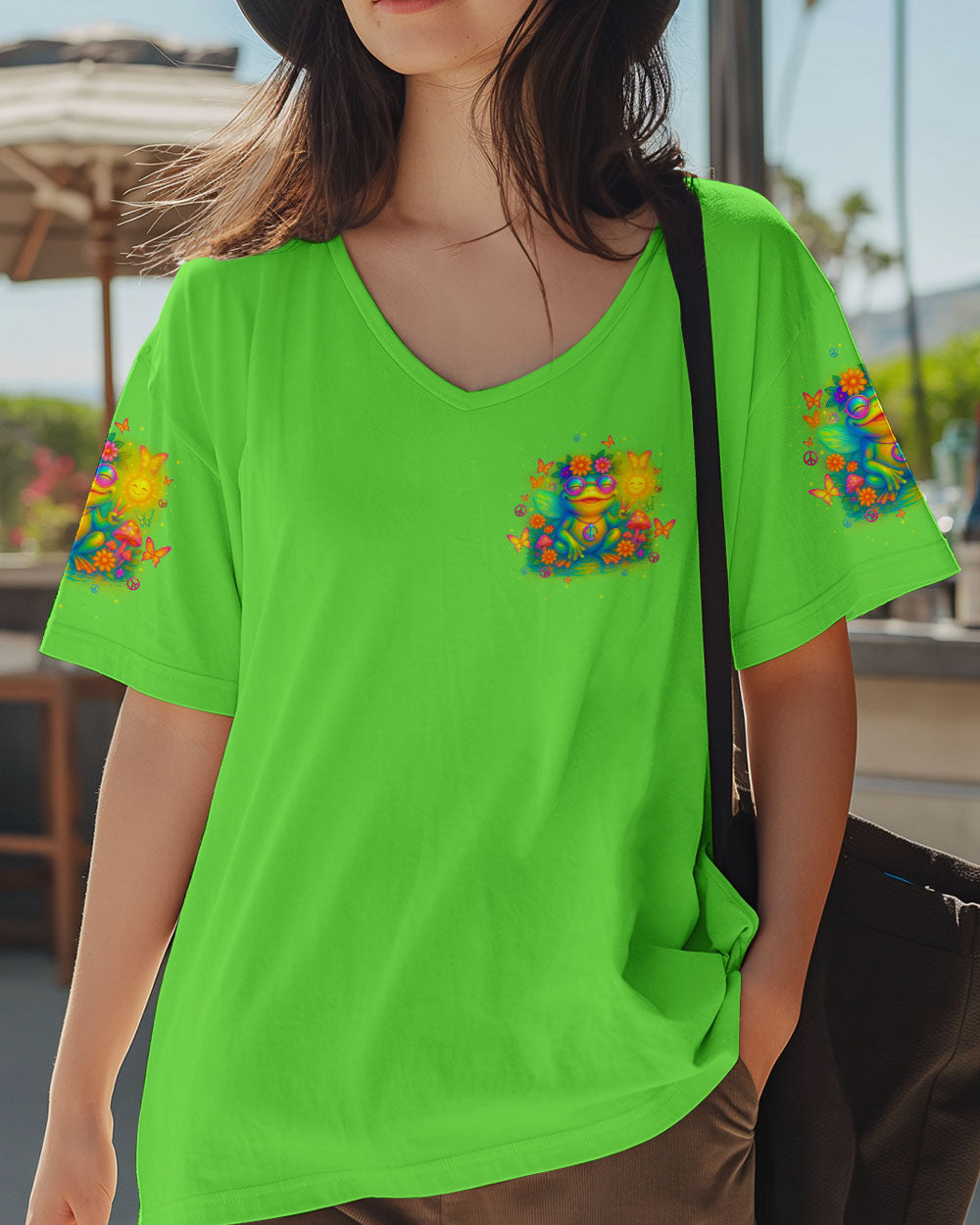 Be You The World Will Adjust Colorful Frog Psychedelic Hippie Graphic AOP Shirts _5_ FYSOa