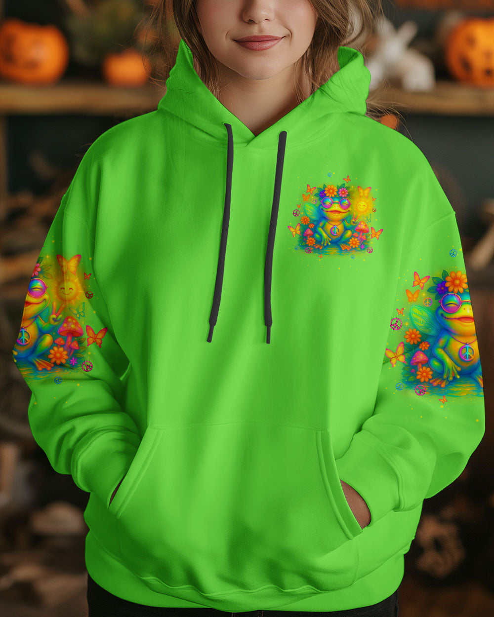 Be You The World Will Adjust Colorful Frog Psychedelic Hippie Graphic AOP Shirts _7_ i7bRx