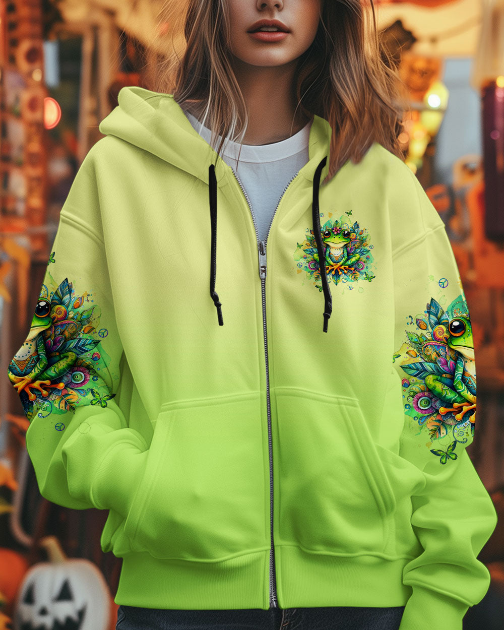 Be You The World Will Adjust Colorful Meditating Frog Graphic AOP Shirts _8_ e5t4h