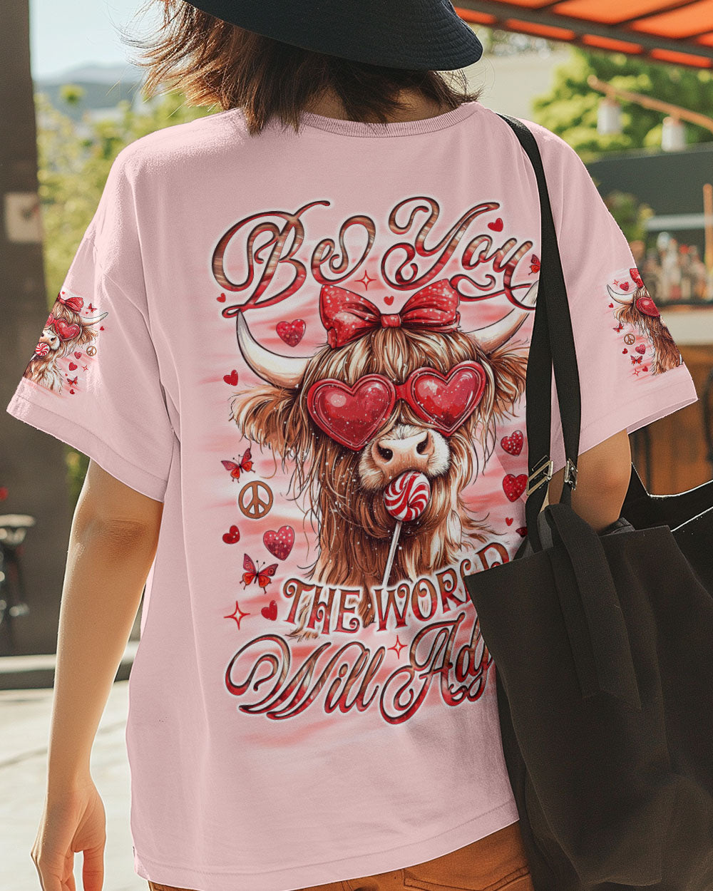 Be You The World Will Adjust Cute Cow with Bow and Heart Glasses AOP Shirts _3_ BJCLM
