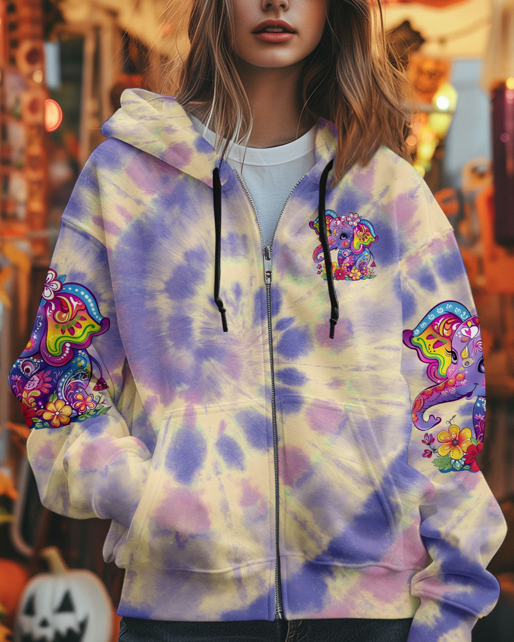 Be You The World Will Adjust Elephant Colorful Tie Dye Hippie Style AOP Shirts _10_ qKHgV