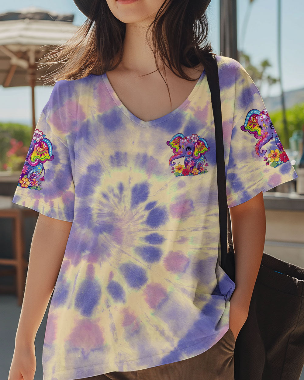 Be You The World Will Adjust Elephant Colorful Tie Dye Hippie Style AOP Shirts _4_ 9jpbB