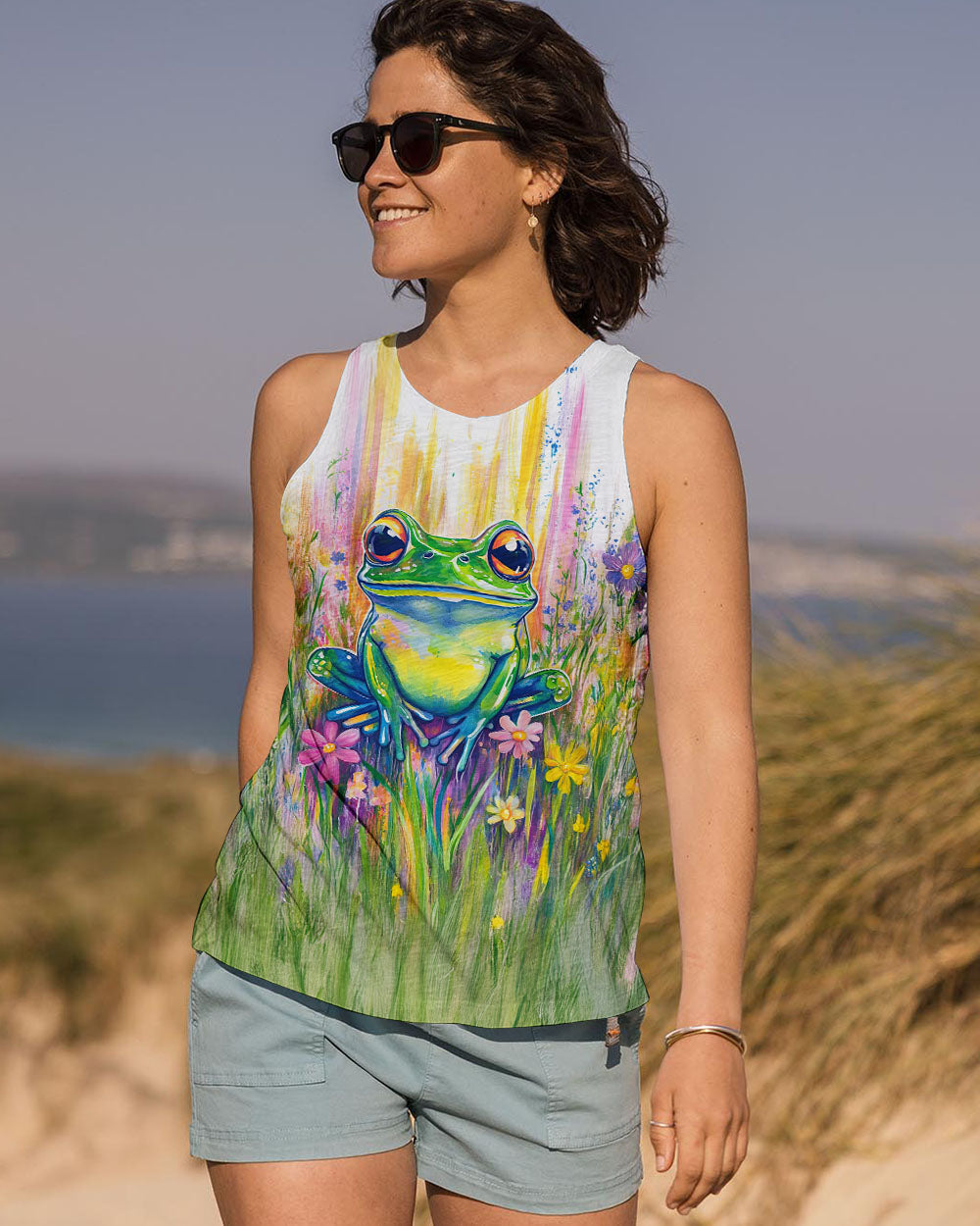 Be You The World Will Adjust Frog Peace Sign Colorful Graphic AOP Shirts _12_ N4KZi