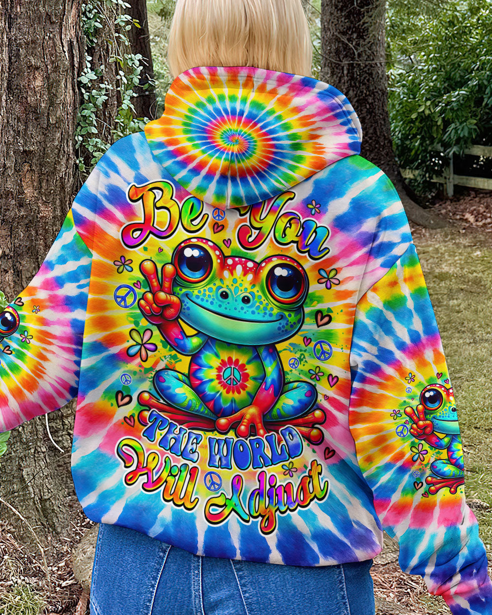 Be You The World Will Adjust Frog Tie Dye Design for Women AOP Shirts _7_ zEfLx