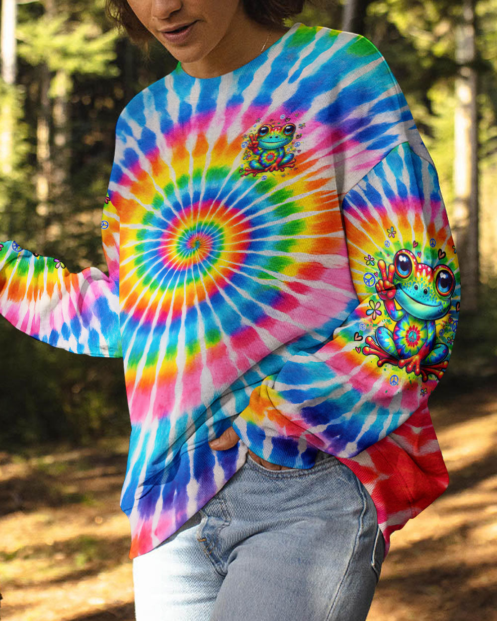 Be You The World Will Adjust Frog Tie Dye Design for Women AOP Shirts _8_ g3upJ