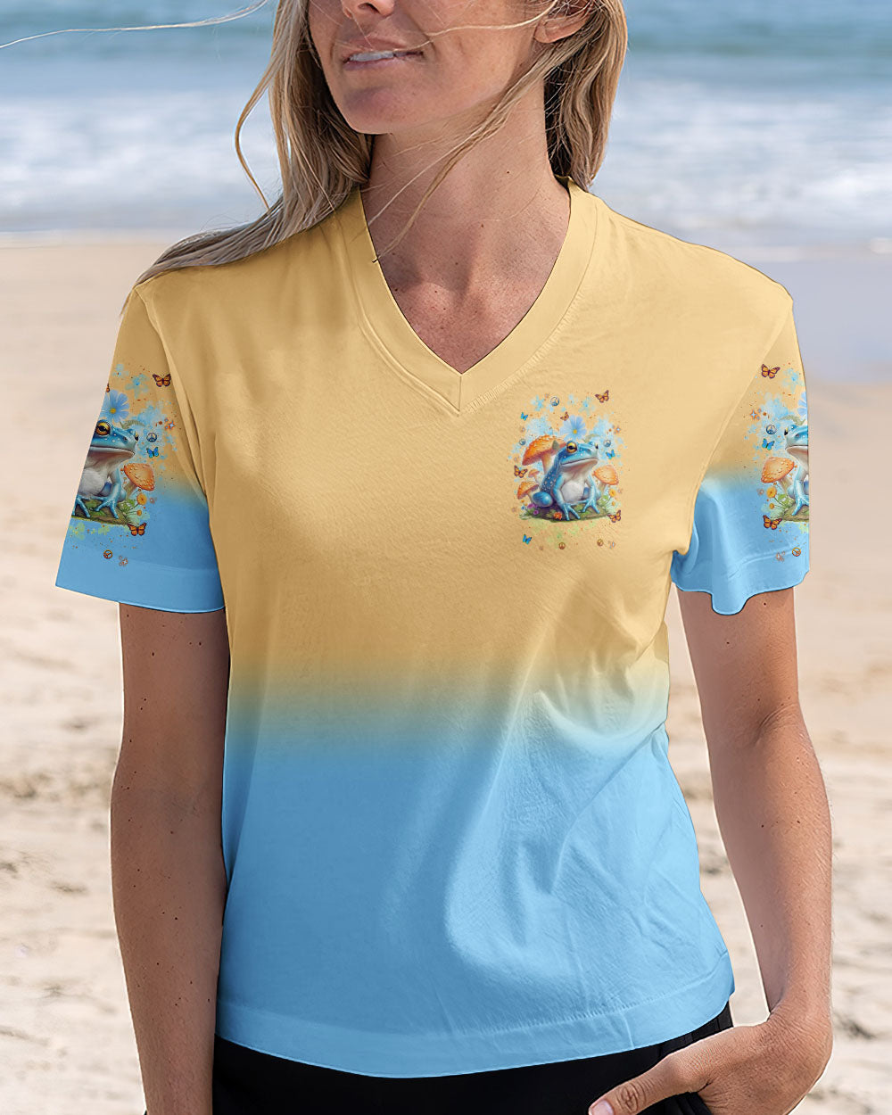 Be You The World Will Adjust Frog Whimsical Mushroom Forest AOP Shirts _11_ KCILk