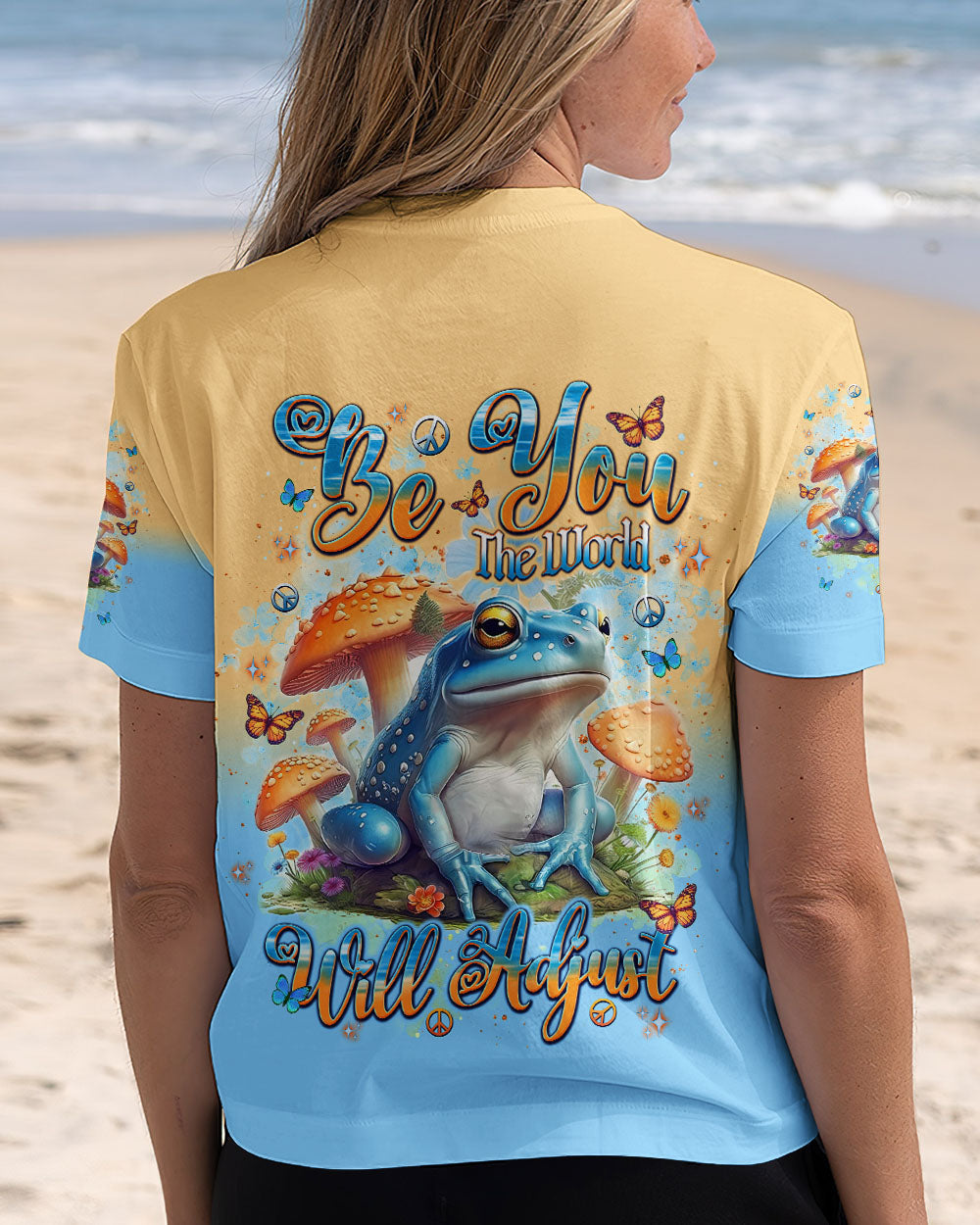 Be You The World Will Adjust Frog Whimsical Mushroom Forest AOP Shirts _12_ GpiLM