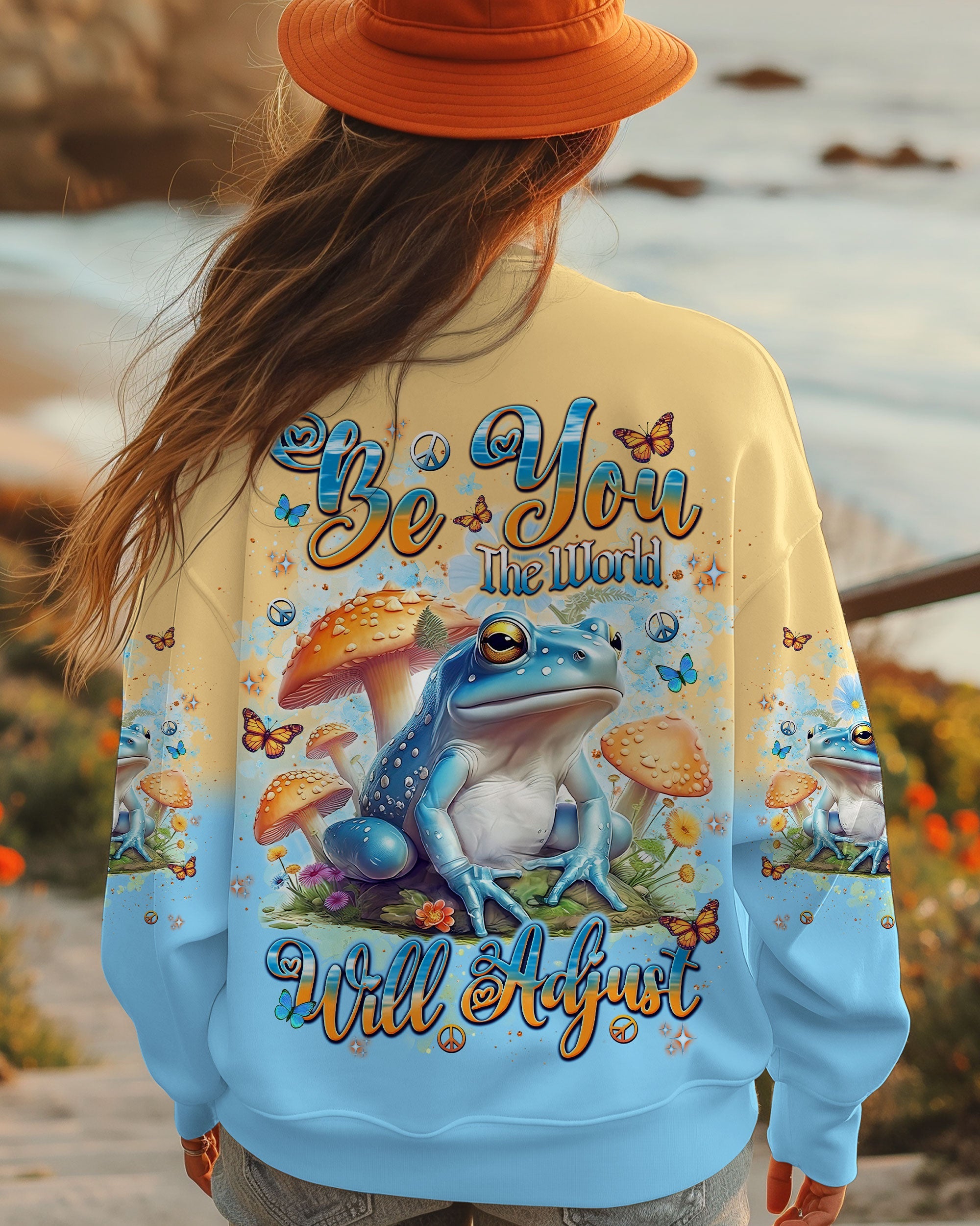 Be You The World Will Adjust Frog Whimsical Mushroom Forest AOP Shirts _3_ GtMSu