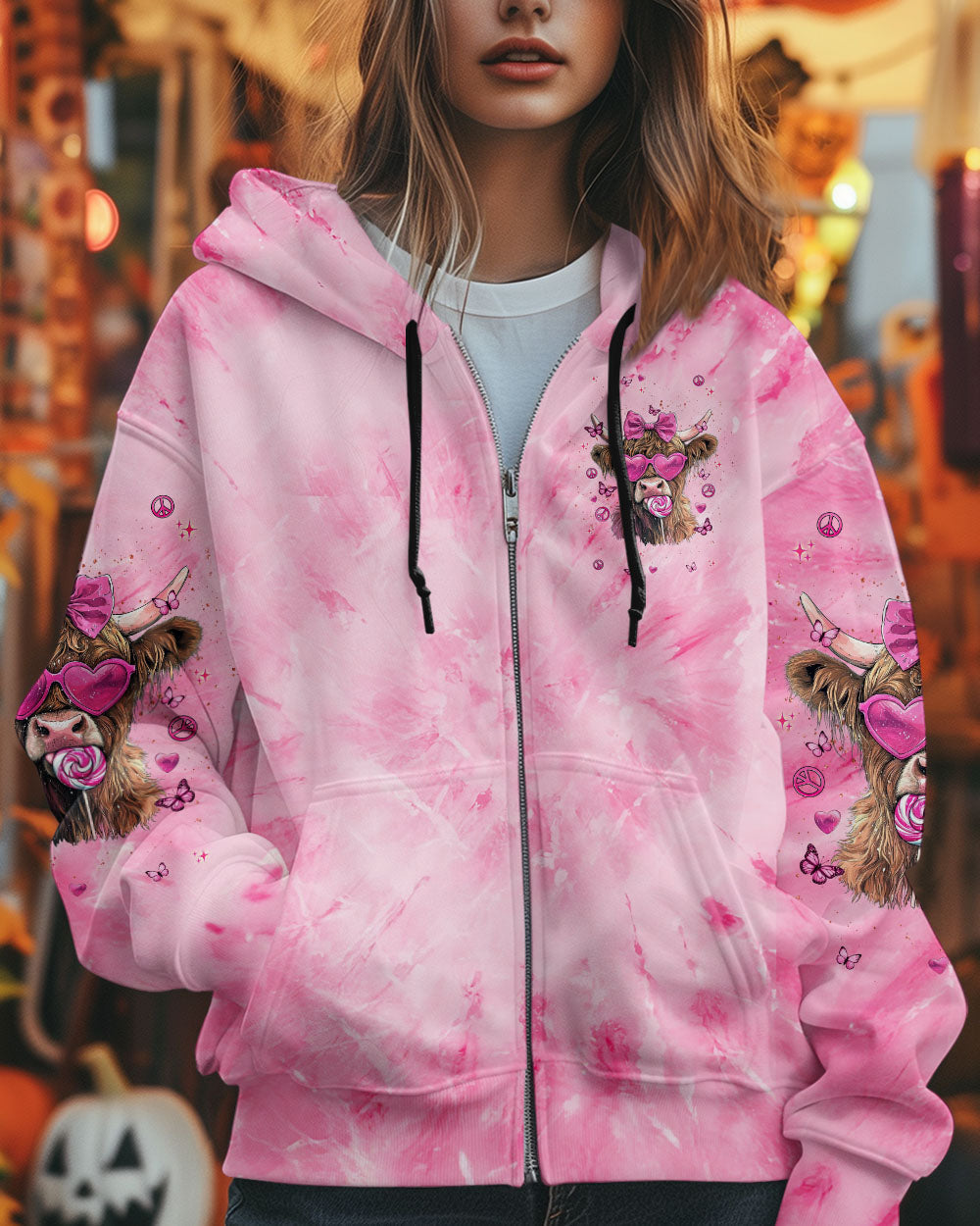 Be You The World Will Adjust Funny Cow with Bow and Heart Glasses AOP Shirts _10_ PmMER