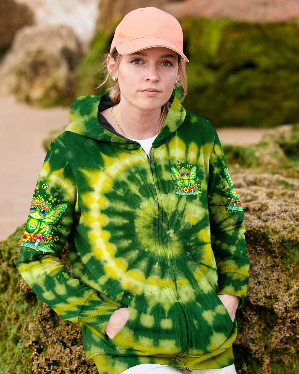 Be You The World Will Adjust Green Tie Dye Fairy Frog Signs and Mushrooms AOP Shirts _4_ SUDDy