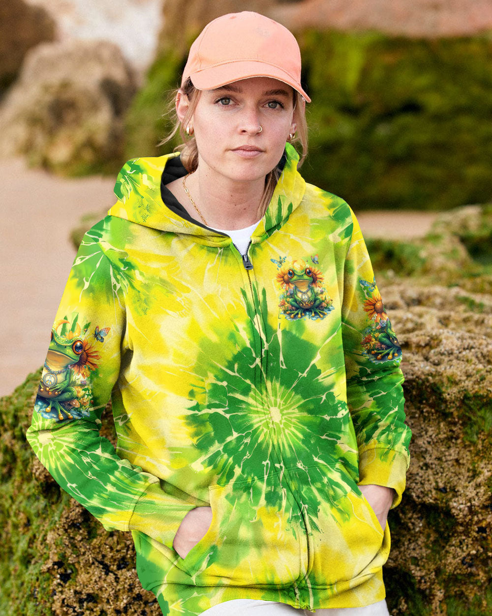 Be You The World Will Adjust Hippie Tie Dye Sunflower Frog AOP Shirts _12_ pNKAb