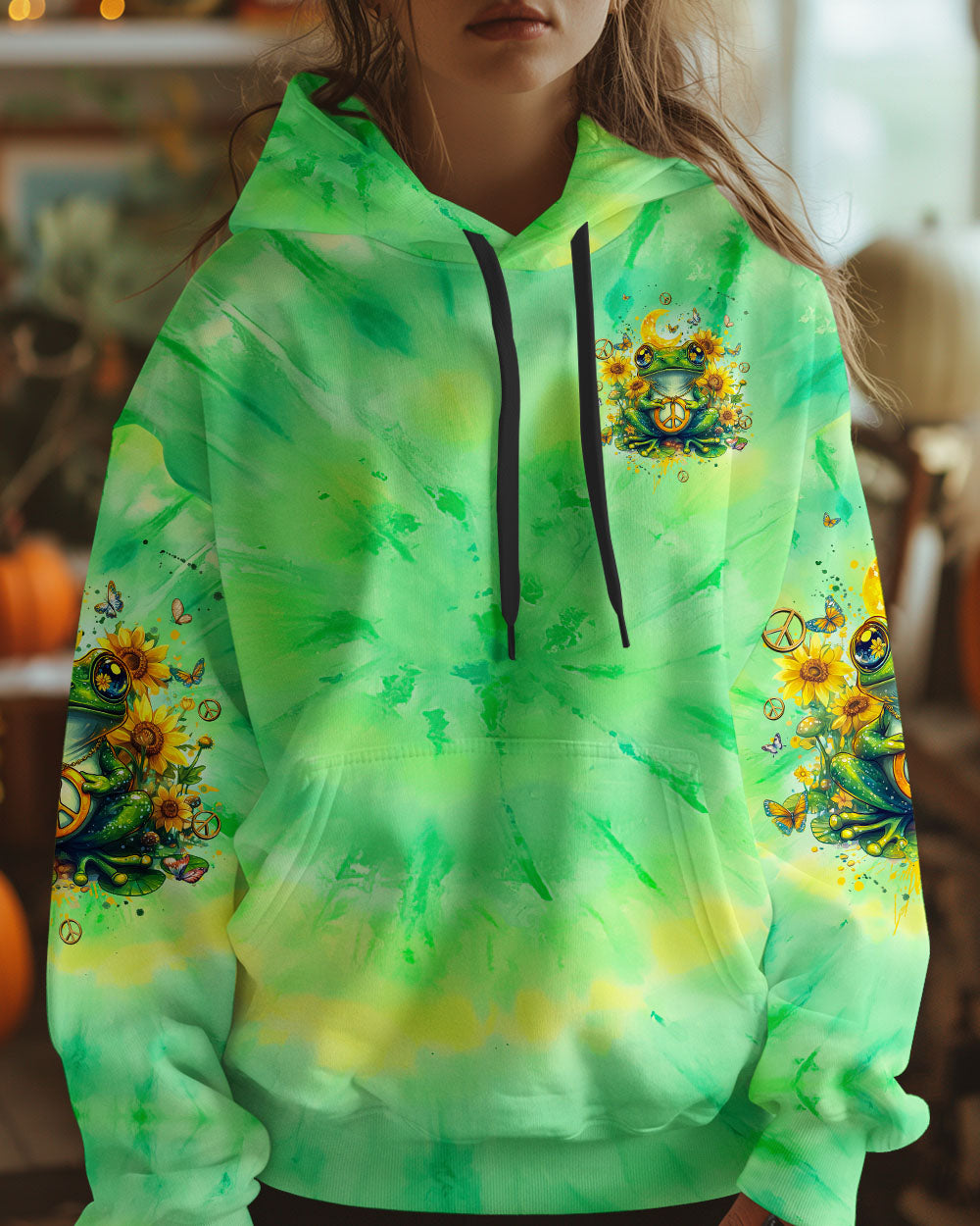 Be You The World Will Adjust Peace Frog and Sunflower Tie Dye Hippie AOP Shirts _4_ 45EsA