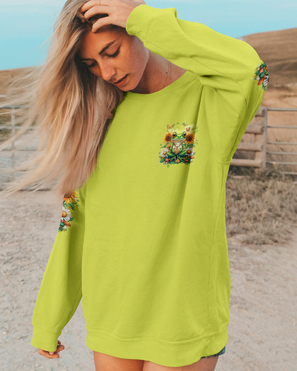 Be You The World Will Adjust Peace Frog with Daisy and Sunflowers Hippie Style AOP Shirts _6_ QYKkb