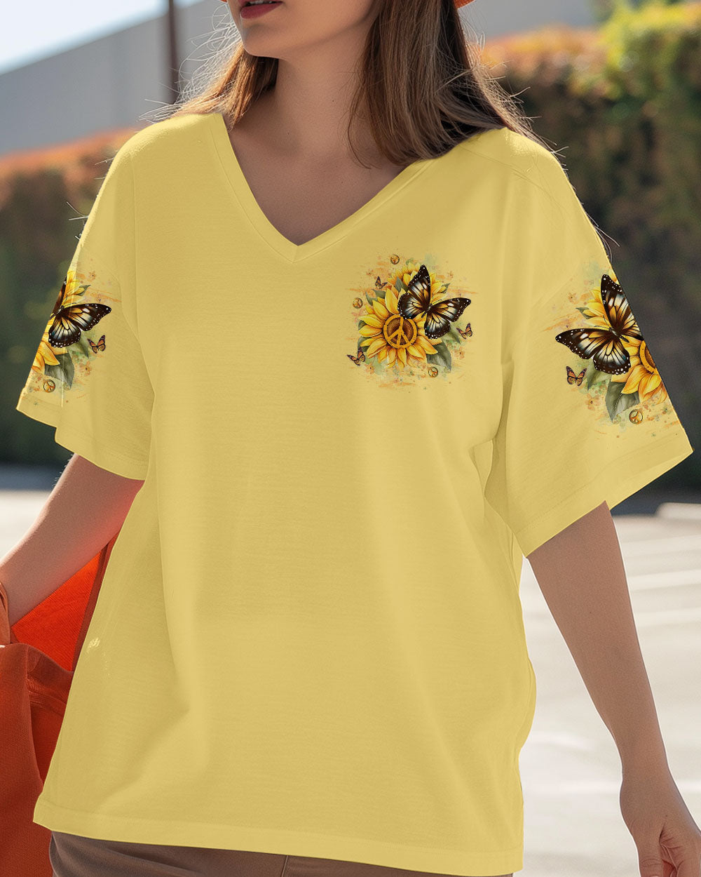 Be You The World Will Adjust Peace Sign Butterfly Inspirational AOP Shirts _2_ qs7xU