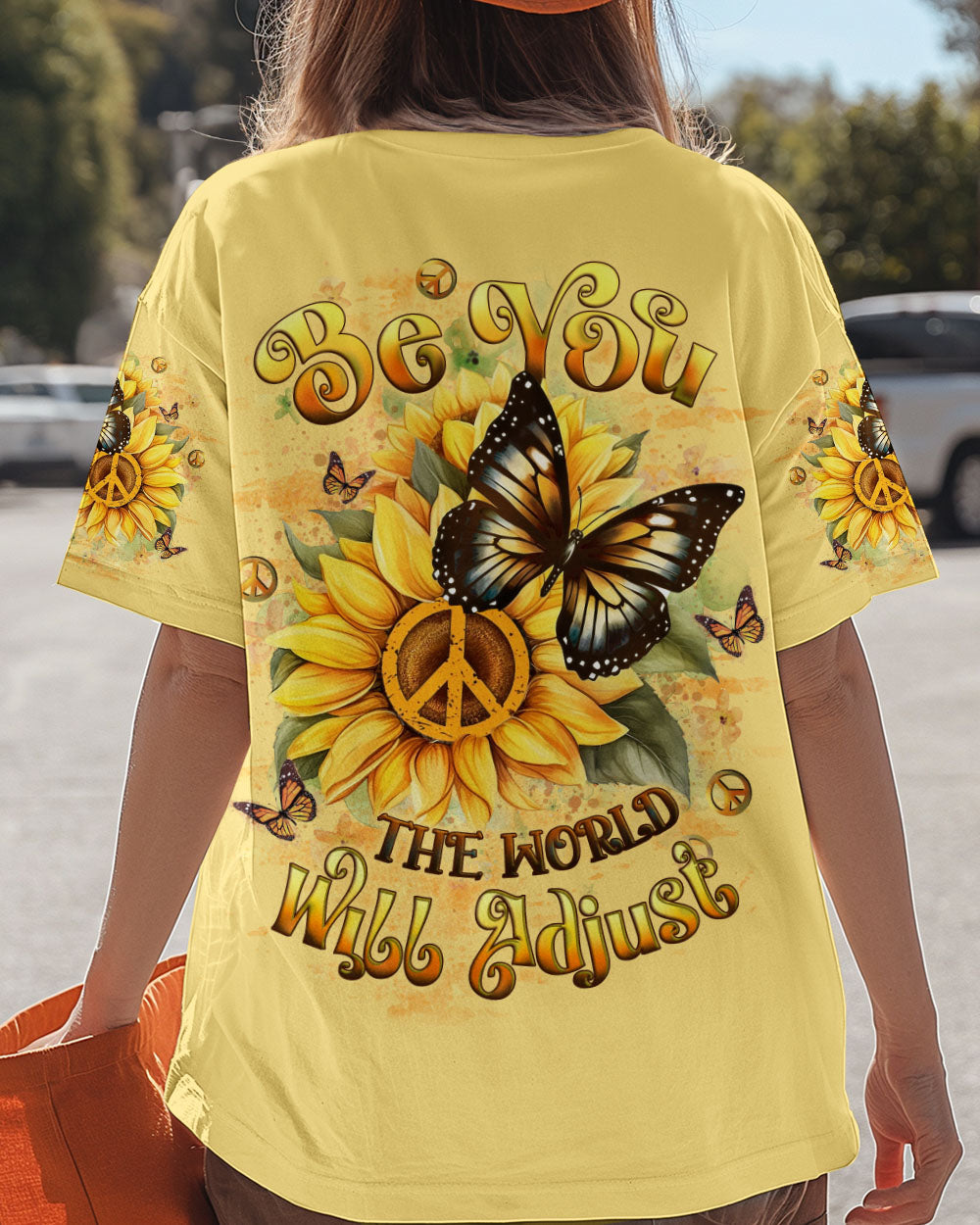 Be You The World Will Adjust Peace Sign Butterfly Inspirational AOP Shirts _3_ UC8Cs