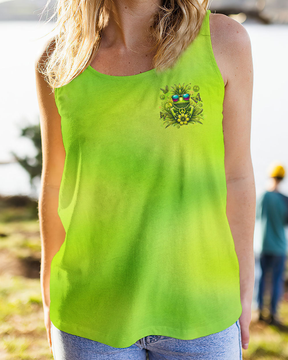 Be You The World Will Adjust Pineapple Frog Neon Green Peace Symbol AOP Shirts _10_ 08Vrv