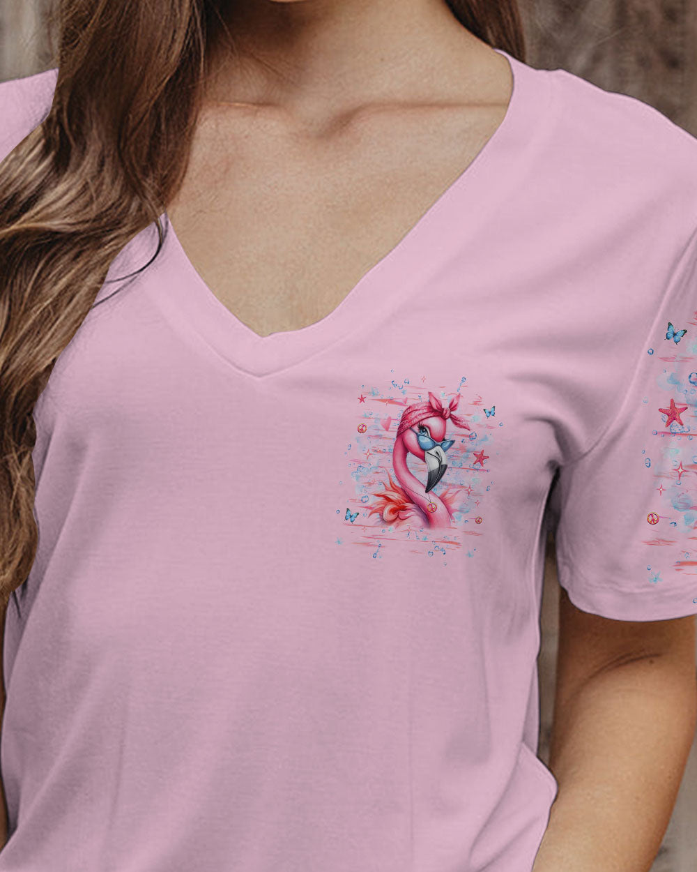 Be You The World Will Adjust Pink Flamingo Sassy Gift Graphic for Women AOP Shirts _11_ QMUVl