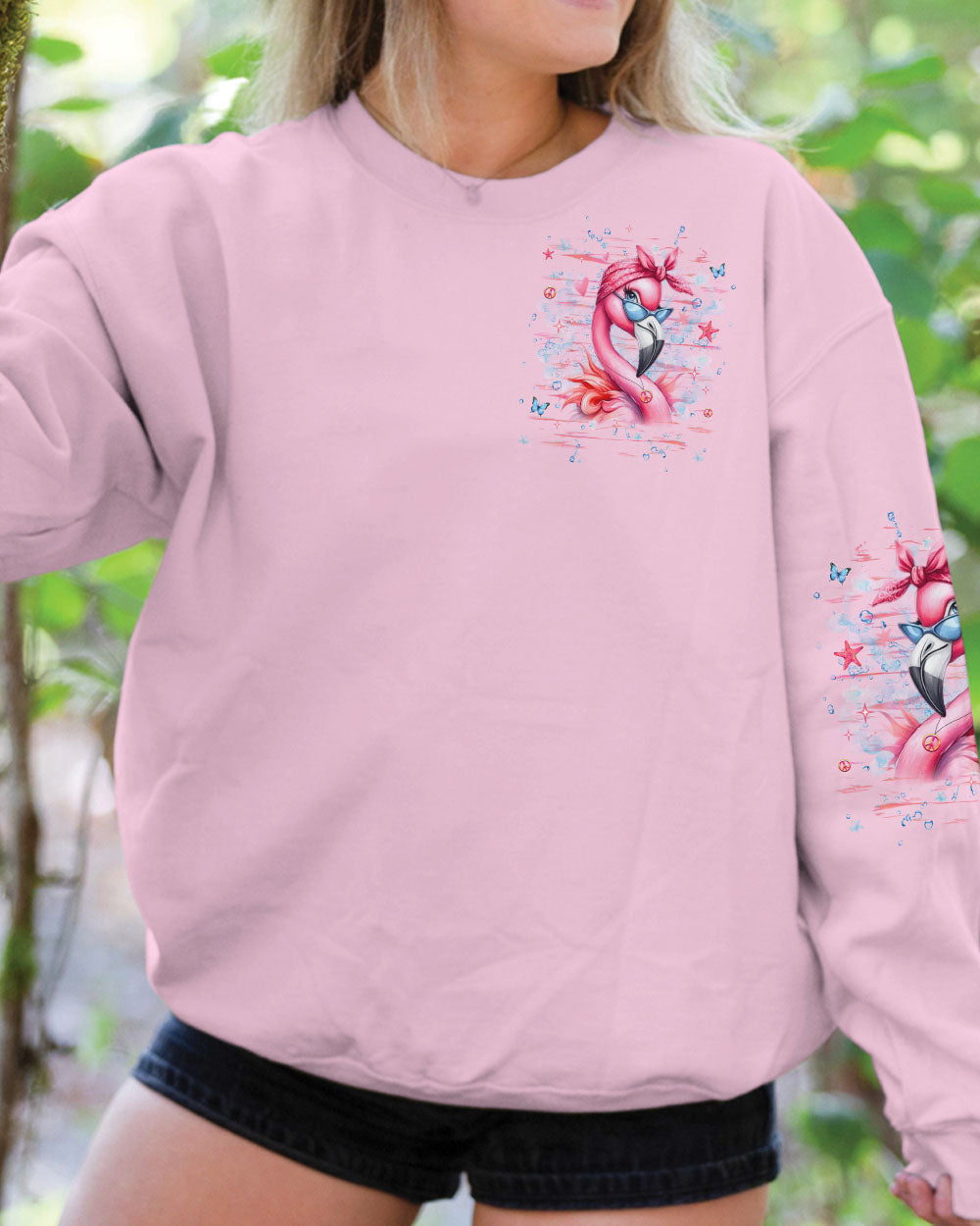 Be You The World Will Adjust Pink Flamingo Sassy Gift Graphic for Women AOP Shirts _2_ 8xDO3