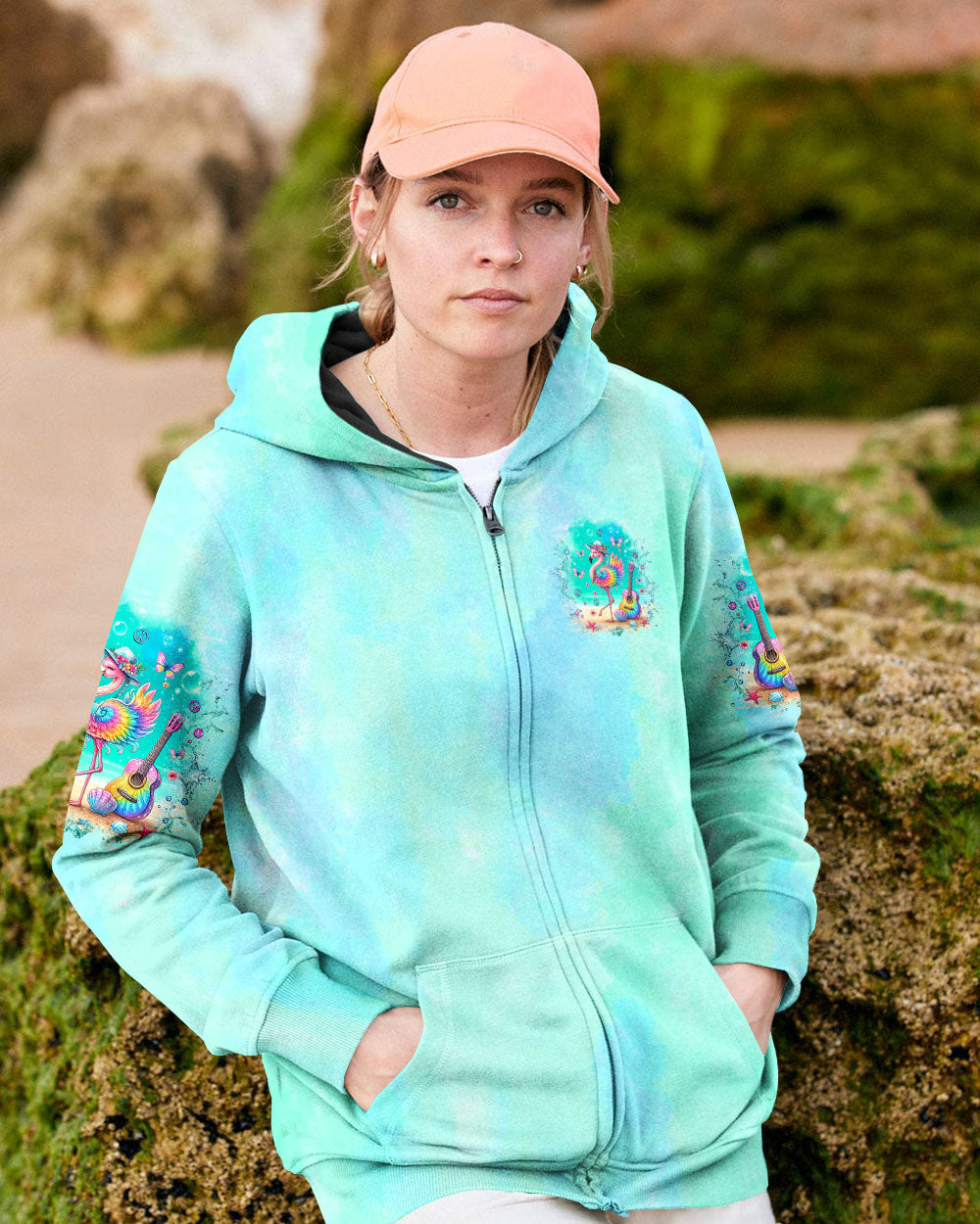 Be You The World Will Adjust Tie Dye Flamingo Beach AOP Shirts _8_ PQooZ