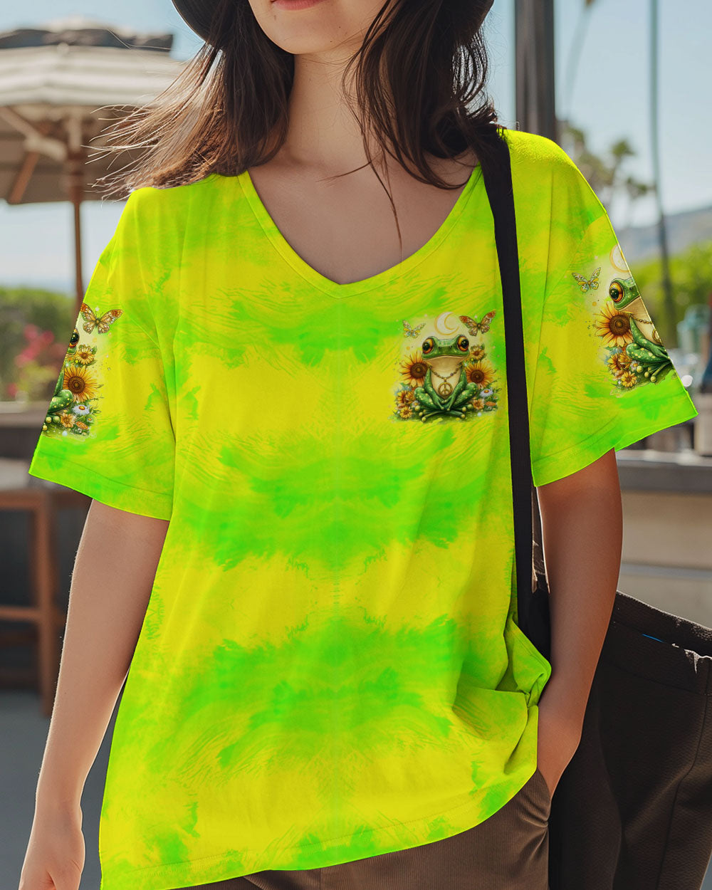 Be You The World Will Adjust Tie Dye Frog Peace Sunflower AOP Shirts _2_ Czjfa