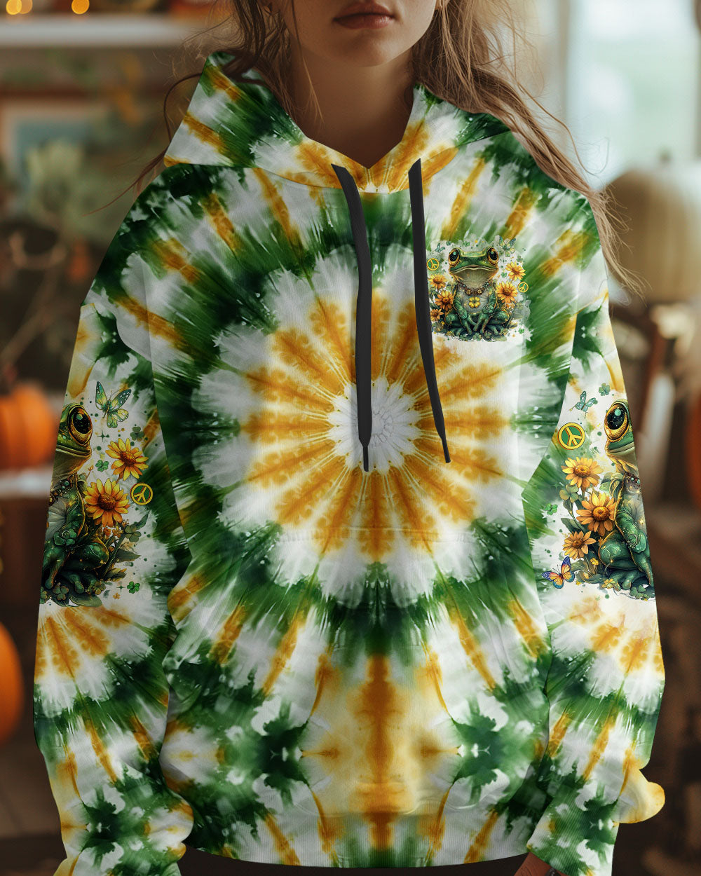 Be You The World Will Adjust Tie Dye Frog Sunflower Hippie AOP Shirts _6_ jSC0P