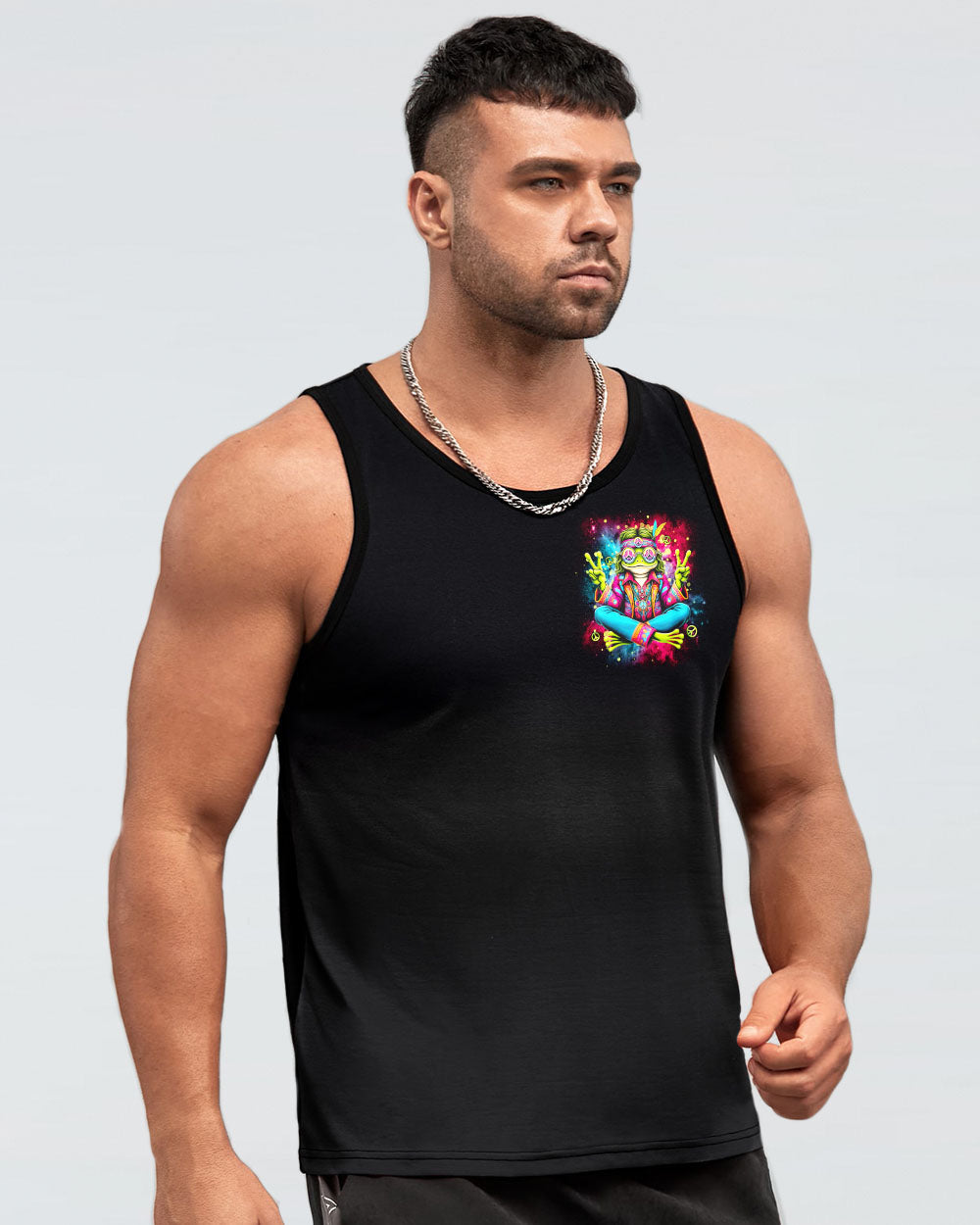 Be You The World Will Adjust Trippy Frog Hippie Peace Signs AOP Shirts _5_ 14aEZ