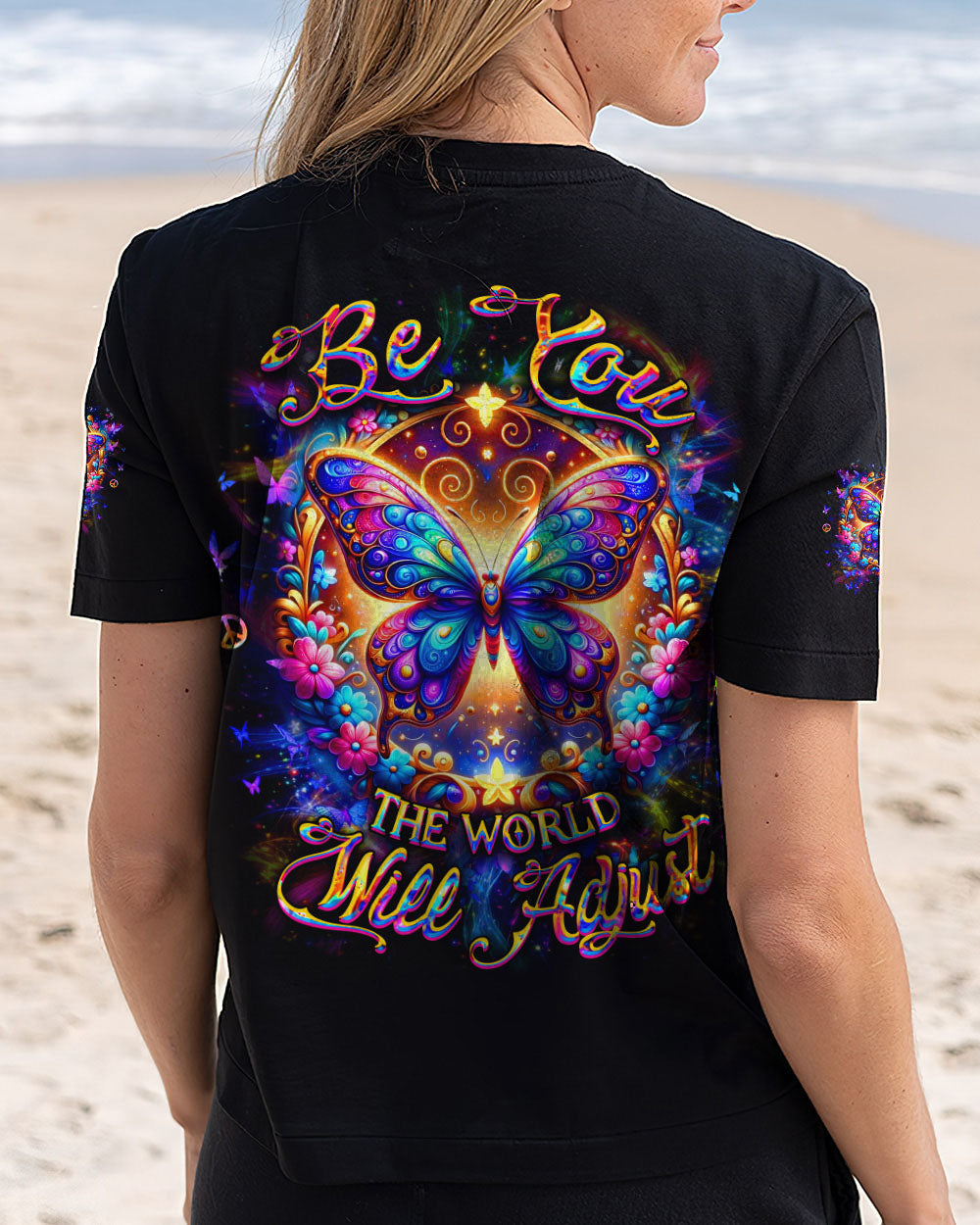 Be You the World Will Adjust Colorful Butterfly Graphic _E2_80_93 AOP Shirts _12_ sxxvC