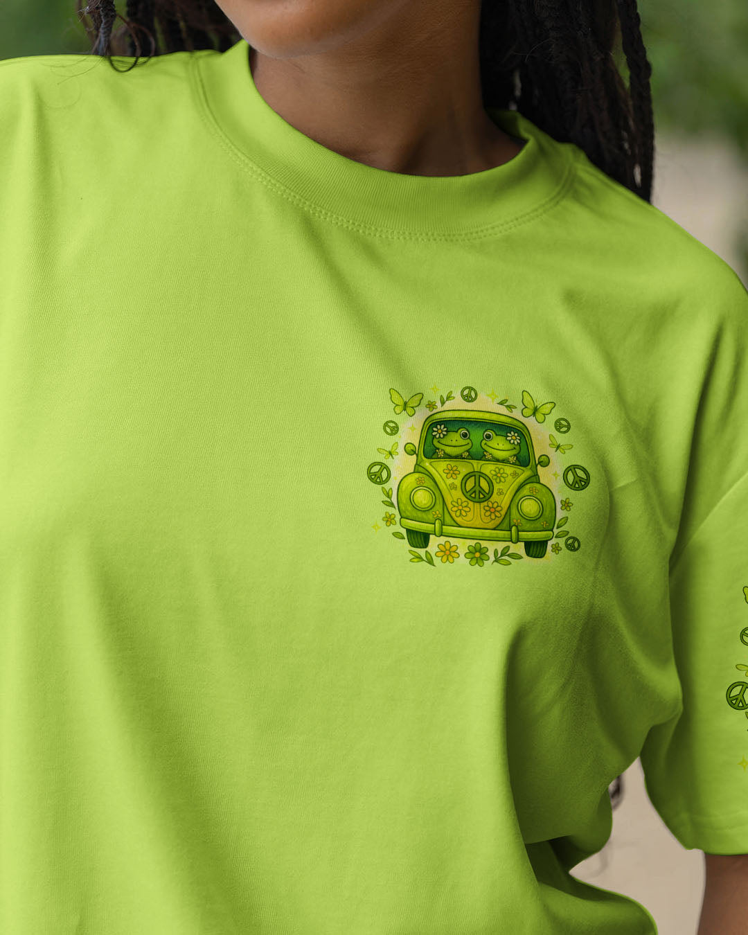 Be You the World Will Adjust Cute Hippie Frog Van Graphic Tee for Women AOP Shirts _13_ ac4aW