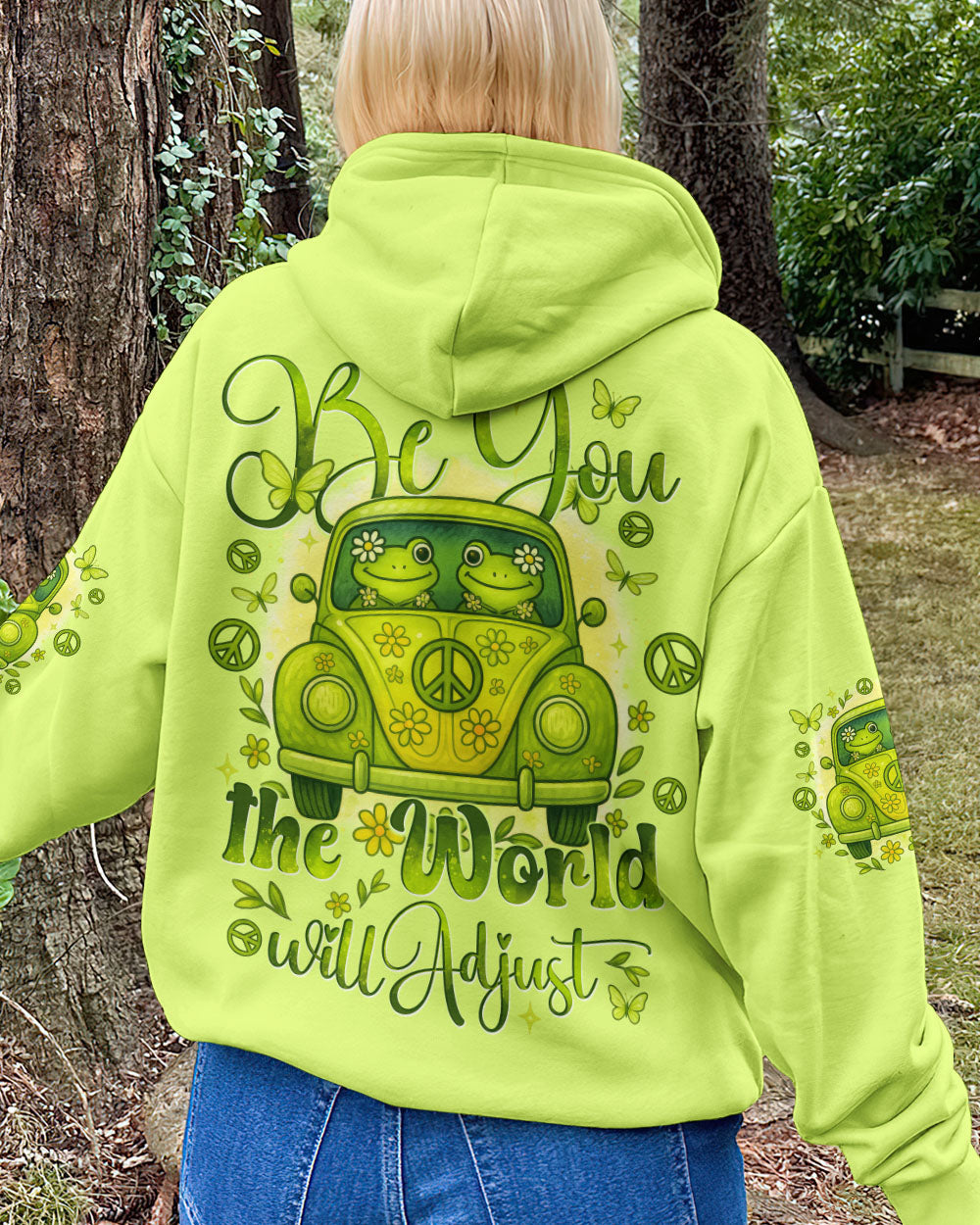 Be You the World Will Adjust Cute Hippie Frog Van Graphic Tee for Women AOP Shirts _5_ a05F1