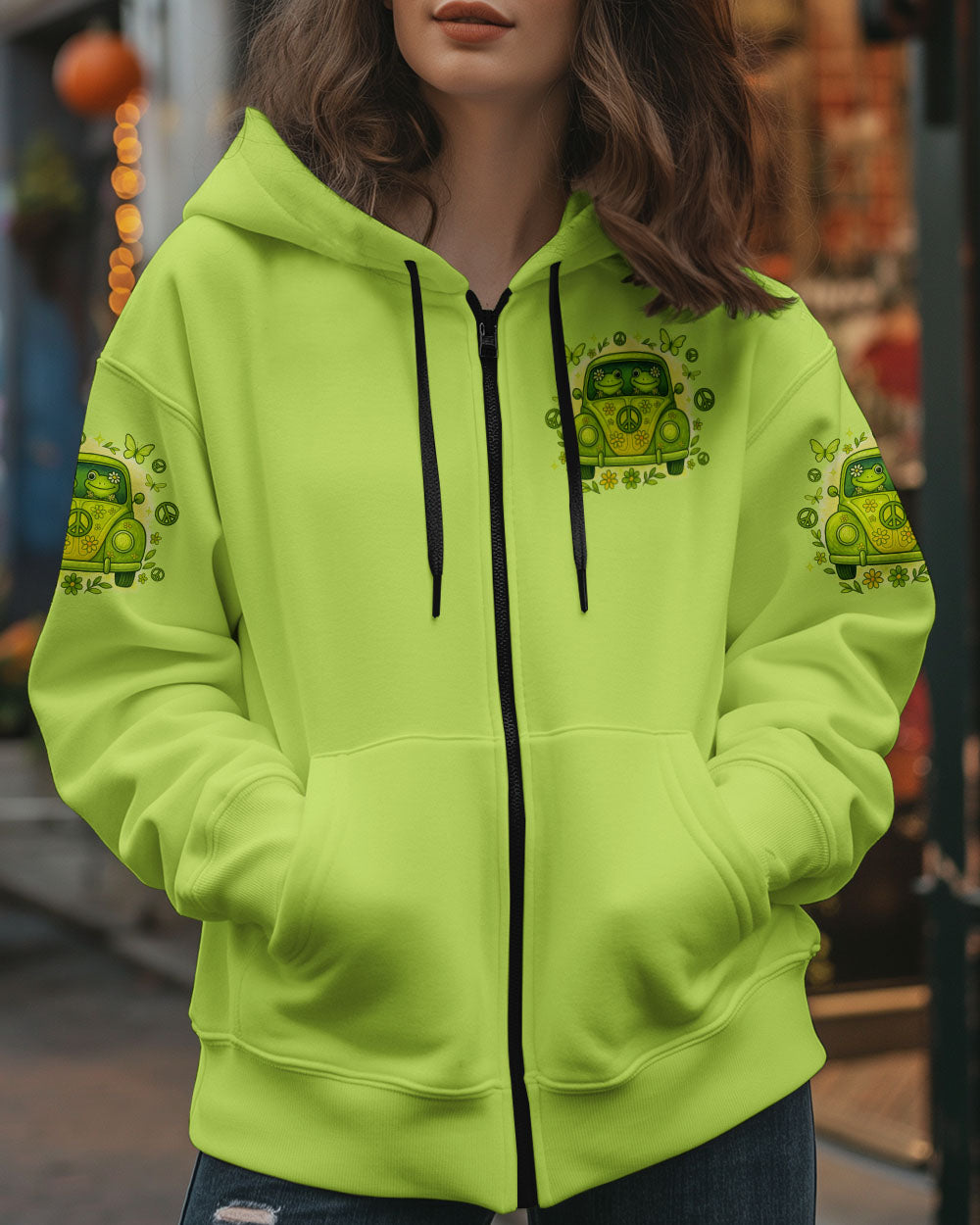 Be You the World Will Adjust Cute Hippie Frog Van Graphic Tee for Women AOP Shirts _8_ gdVl2