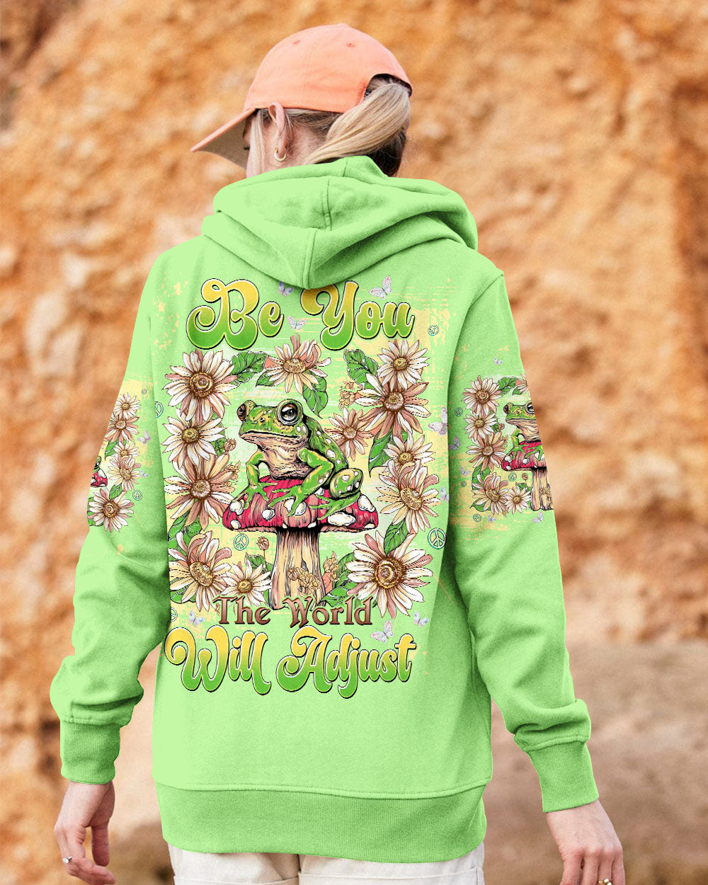 Be You the World Will Adjust Frog on Mushroom Daisy Graphic AOP Shirts _5_ xyf6v