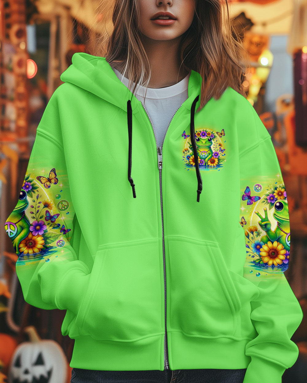 Be You the World Will Adjust Green Frog Cute Peace AOP Shirts _4_ o4nBA