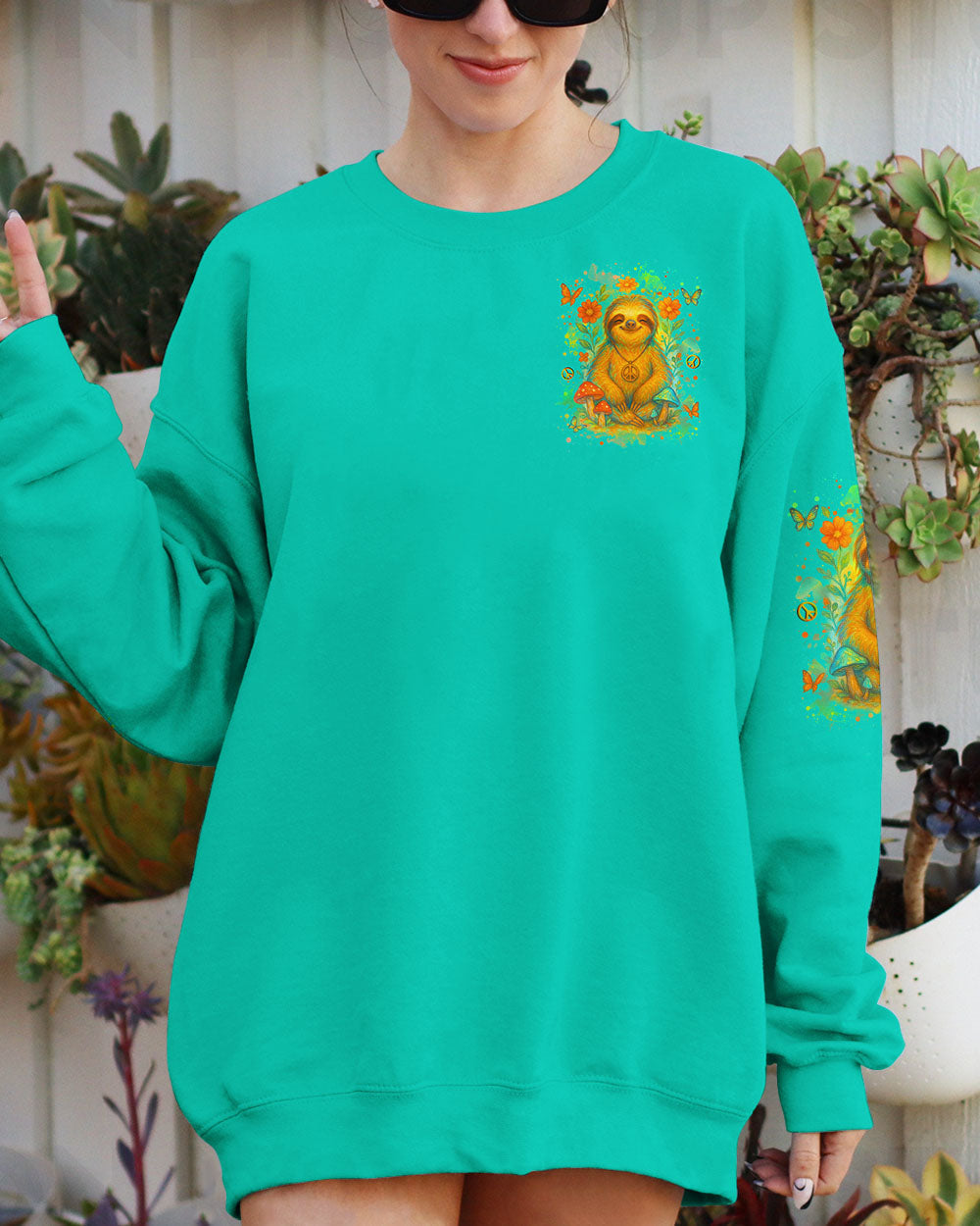 Be You the World Will Adjust Sloth Peaceful and Colorful Nature Design for Women AOP Shirts _8_ ksyOA