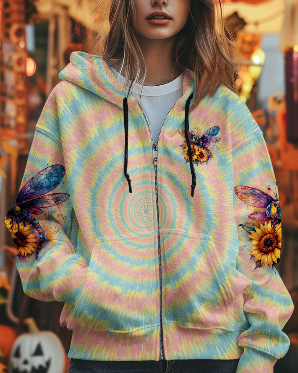 Be You the World Will Adjust Tie Dye Dragonfly and Sunflower AOP Shirts _6_ VHNoG