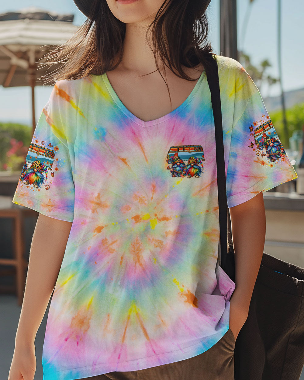 Be You the World Will Adjust Tie Dye Gnome and Van Graphic AOP Shirts _12_ 37YdX