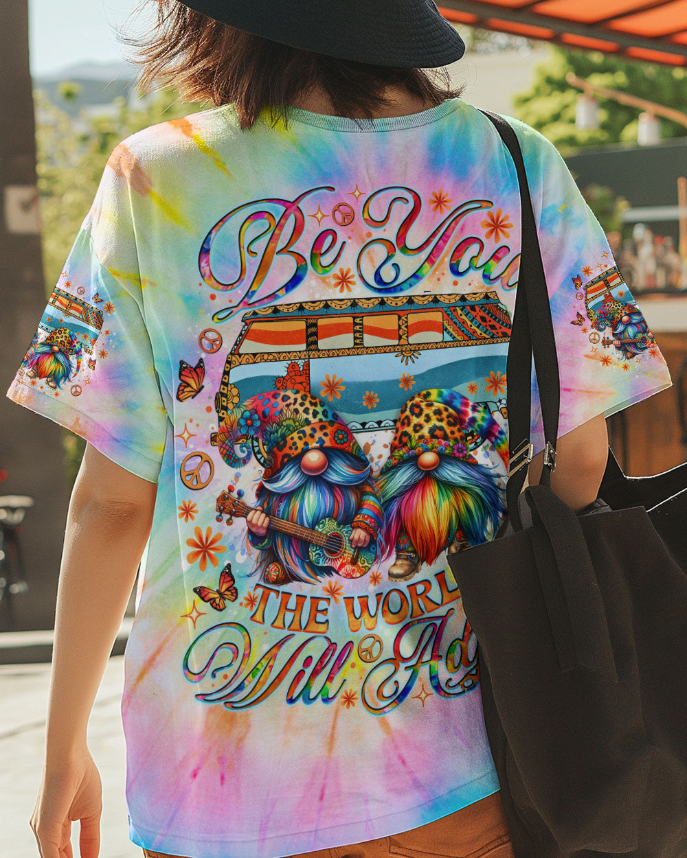 Be You the World Will Adjust Tie Dye Gnome and Van Graphic AOP Shirts _13_ gx81Z