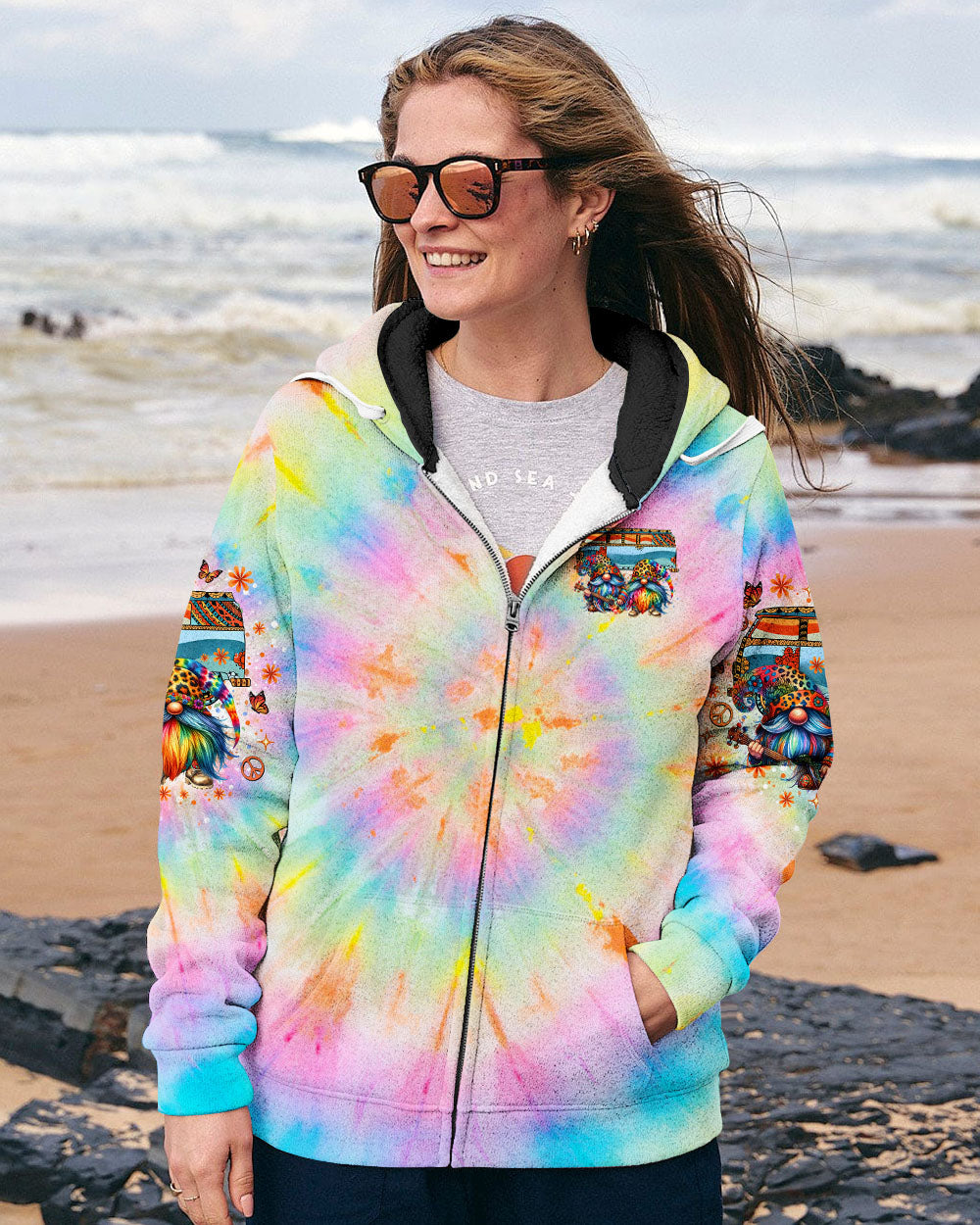 Be You the World Will Adjust Tie Dye Gnome and Van Graphic AOP Shirts _4_ U5UYp