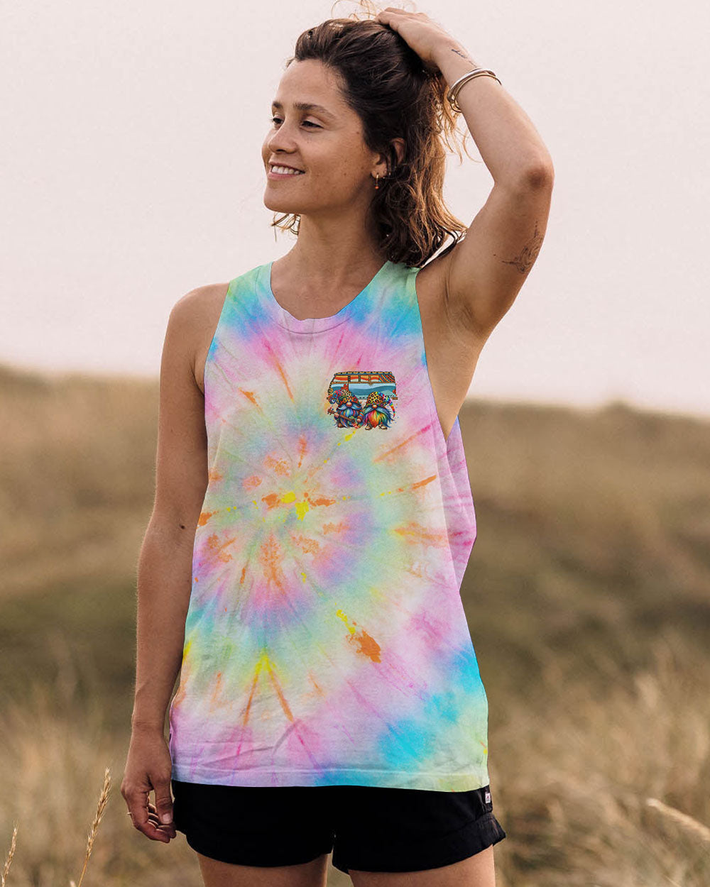 Be You the World Will Adjust Tie Dye Gnome and Van Graphic AOP Shirts _7_ fexaE