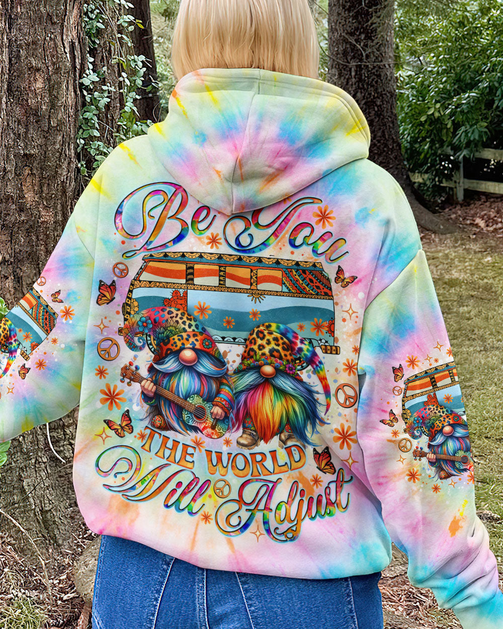 Be You the World Will Adjust Tie Dye Gnome and Van Graphic AOP Shirts _9_ uiJio